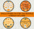 Four whimsical Halloween round favor tags featuring watercolor artwork of pumpkins, cats, ghost, hearts, moon & stars.