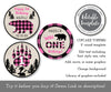 pink buffalo plaid wild one birthday cupcake topper editable templates