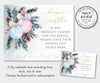 Winter Christmas gender reveal diaper raffle sign and card templates.