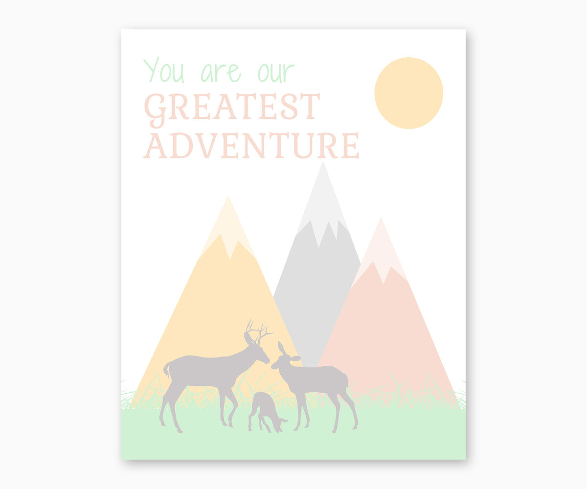 You Are Our Greatest Adventure Nursery Wall Art Pastel