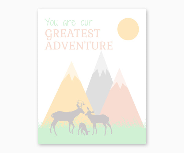 You Are Our Greatest Adventure Nursery Wall Art Pastel