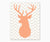Deer Head with Antlers on Chevron Nursery Wall Art taupe apricot