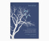 Love birds in anniversary family tree on blue background