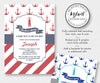 Anchors Away Nautical Baby Invitation, Editable Templates