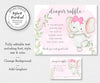 Editable elephant diaper raffle sign and card templates