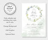 greenery baby shower invitation editable template