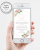 Iphone Floral Virtual Baby Shower Invitation, Editable Template, Long Distance Shower, Social Distancing Shower, Instant Download