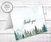 Mountains and Trees Thank You Note Card Editable template