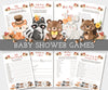 Woodland baby shower games bundle features adorable baby forest animals