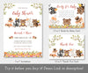 Woodland baby shower invitation and books for baby card with adorable woodland animals