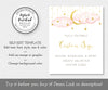 Pink clouds with gold moon and stars 8 x 10" custom sign template for twinkle twinkle little star baby shower. This template allows you to create unlimited custom signs in portrait orientation.
