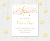 Twinkle twinkle little star, custom sign template, 8 x 10", pink clouds, gold moon and stars, create unlimited signs for your twinkle twinkle little star baby shower