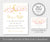 Twinkle twinkle little star diaper raffle sign and card, pink clouds, gold moon and stars, 8 x 10" sign, 3.5 x 5" card