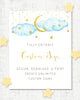 Twinkle twinkle little star baby shower custom sign, 8 x 10, blue clouds with gold moon and stars
