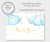 Twinkle twinkle little star baby shower thank you card, blue clouds with gold stars editable template.