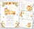 A little honey bee baby shower invitation, books for baby card, diaper raffle card and thank you card with honey bees, truck, honey jar and yellow flowers