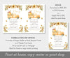 Little honey bee baby shower invitation shown 2 up on a page to save paper and as a single invitation