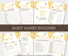 Eight baby shower games bundle for a bee baby shower