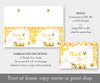 Bee baby shower thank you card shown 2 up on a sheet to save paper and as a single