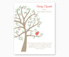Personalized Baptism or Christening Tree with Baby Bird, White Background Baby Girl