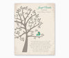 Personalized Baptism or Christening Tree with Baby Bird boy