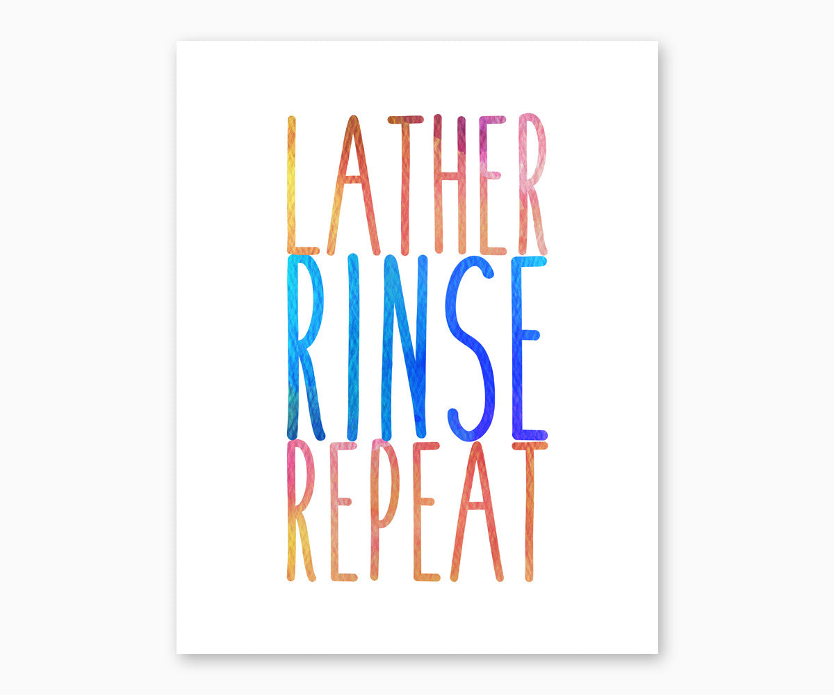 Lather Rinse Repeat blue red yellow