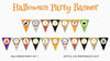 Digital Instant Download Halloween Pennant Banner, Halloween Party Banner