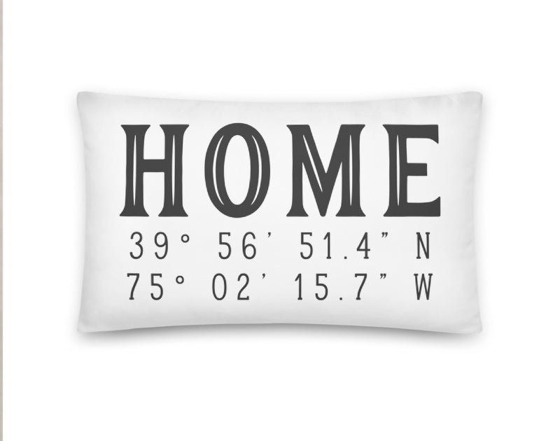 Artful Life Designs HOME Coordinates Pillow 12 x 20 inches on white background