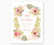 Floral Wreath Nursery Birth Stats Print in Pink and Green