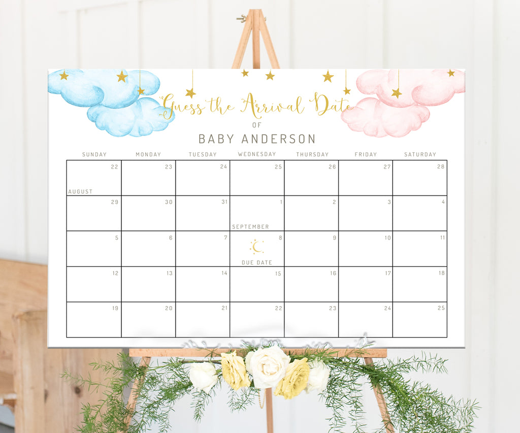 Twinkle Little Star Baby Due Date Calendar Guess Baby Arrival Date B Artful Life Designs