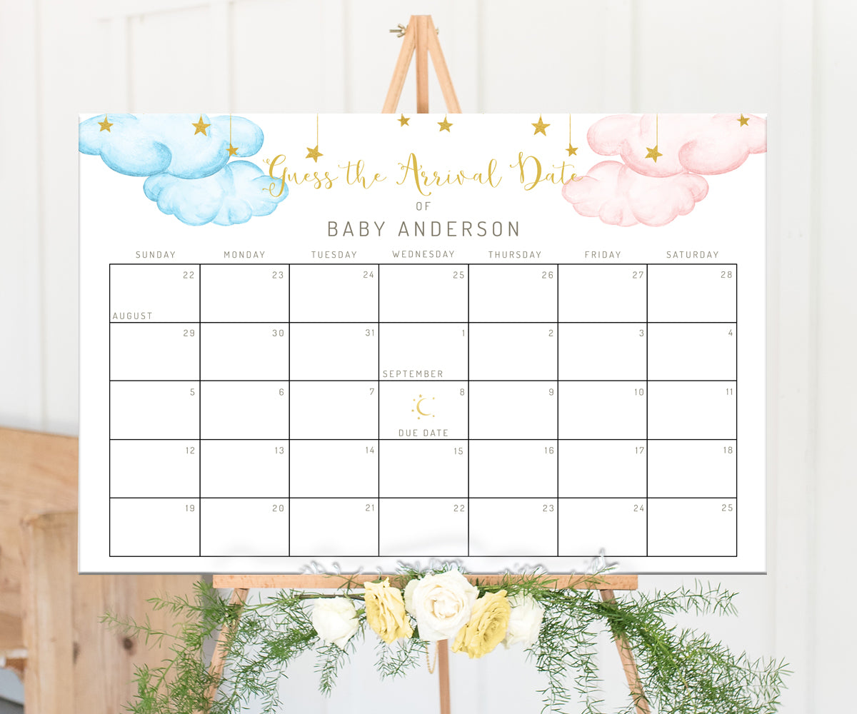 Baby shower 2024 calendar template