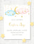 Gender reveal or baby shower custom sign template, portrait orientation with blue and pink clouds with gold moon and stars