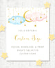 Twinkle twinkle little star, custom sign template, 8 x 10", pink clouds, gold moon and stars, create unlimited signs for your twinkle twinkle little star baby shower