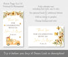 Honey bee gender reveal favor tags horizontal and vertical with bees, vintage truck, honey jar, yellow flowers, editable templates