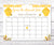 Bee Theme Baby Due Date Calendar, Guess Baby Arrival Date Shower Game, Editable Template