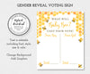 What will baby bee gender reveal voting sign game board editable template