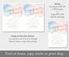 pink blue gold gender reveal invitation shown 2 up on a page to save paper and as a single invitation