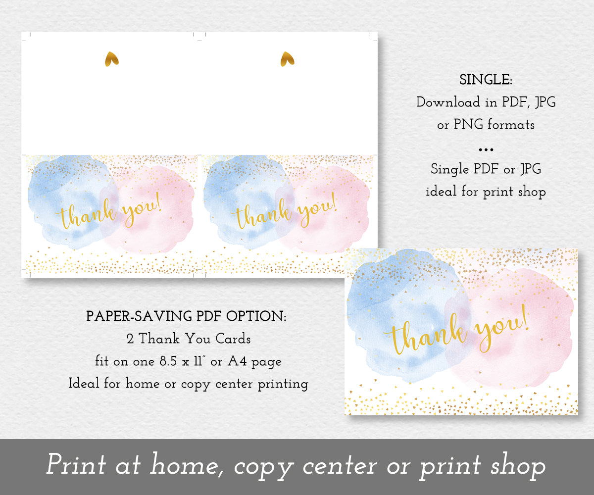 Baby shower party glitter gold THANK YOU card printable in orange stripe  theme for girls or boys, digital jpg pdf, instant download - bs003