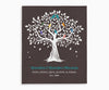 personalized family tree blanket for grandparents in black, white, teal