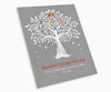 personalized family tree blanket for grandparents gray, white, red