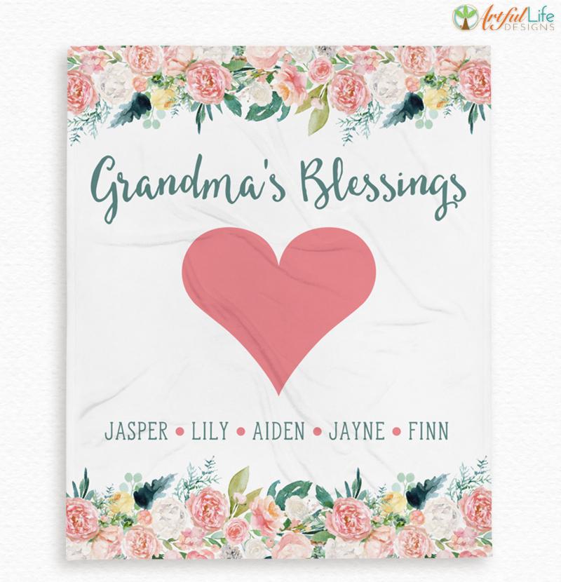 Blanket for grandma with grandkids online names