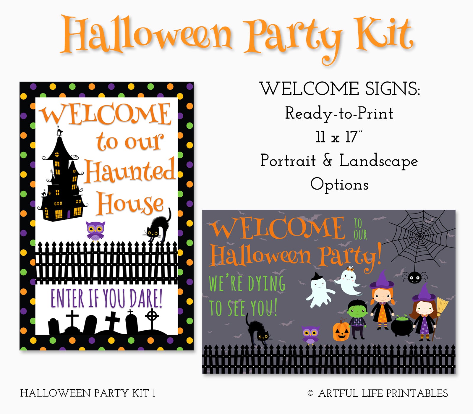 Artful Life Designs Halloween Welcome Sign Printables