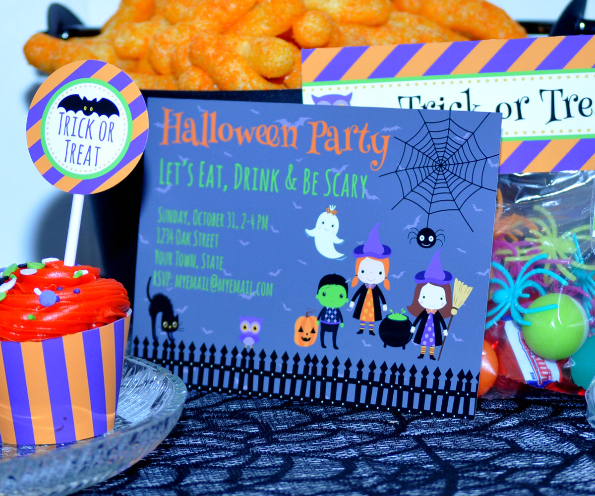 Halloween invitation, editable PDF, Halloween printable