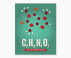 Caffeine Molecule Kitchen Wall Art Green background
