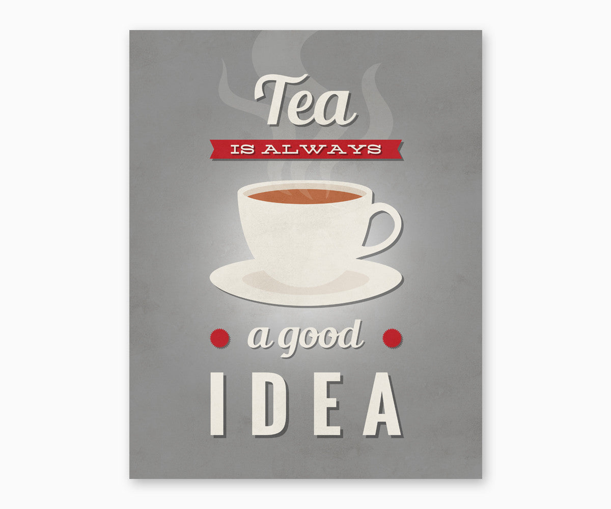 Tea is Always a Good Idea Retro Kitchen Wall Art