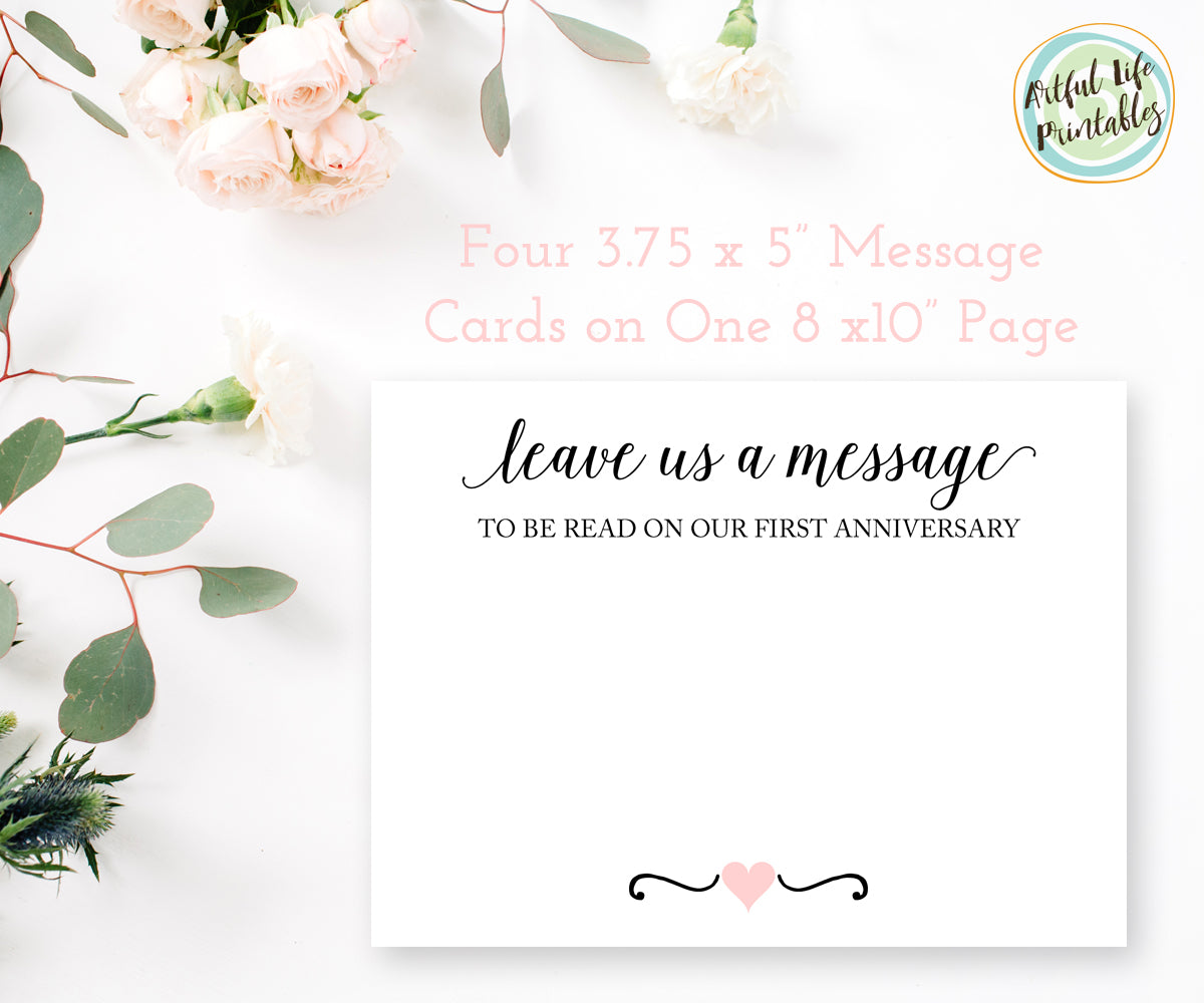 message card printable, wedding memory box cards