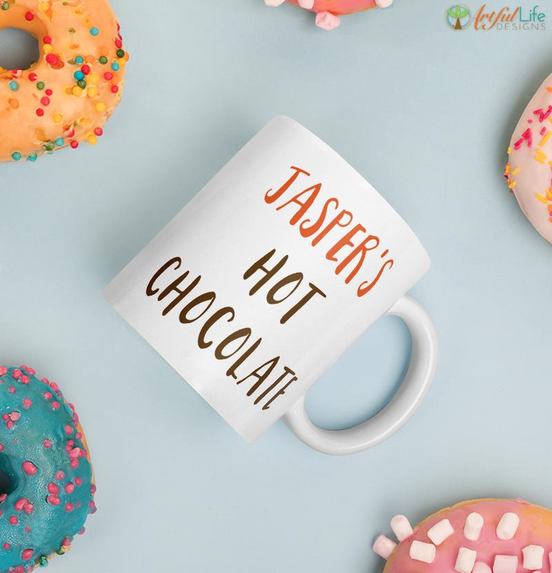 Personalized hot chocolate mug, ceramic mug