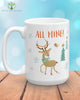 Reindeer hot chocolate mug, personalized holiday mug