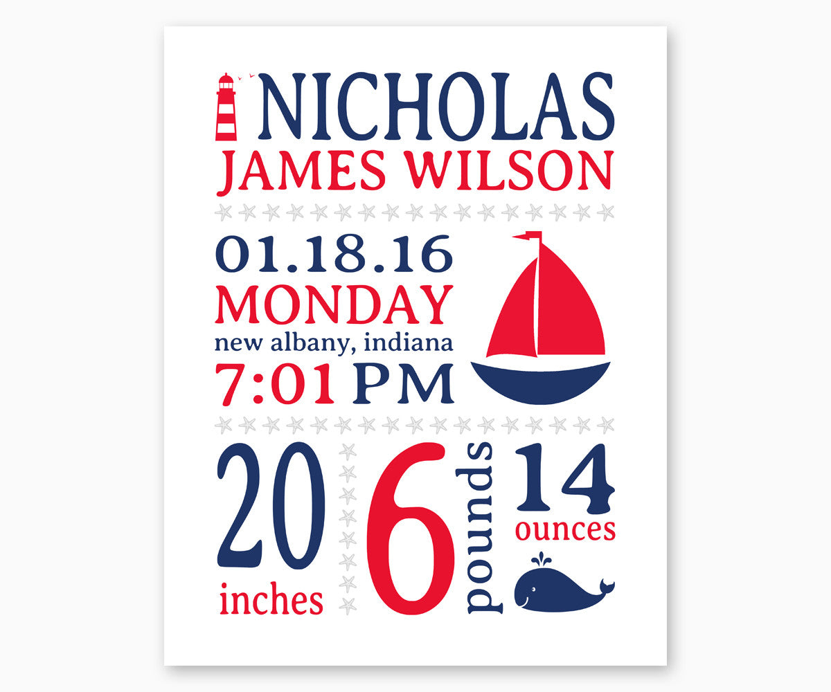 Nautical best sale birth announcement