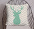 Deer Buck Head chevron pillow in green and taupe